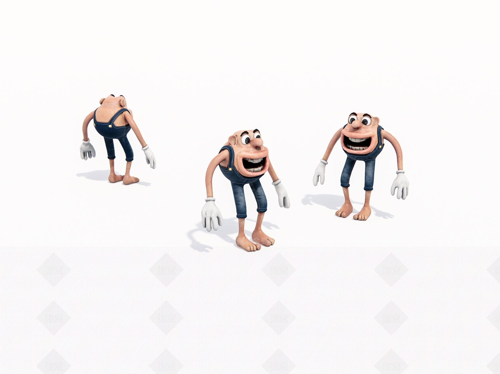 现代卡通人形摆件3D模型下载【ID:1160219325】