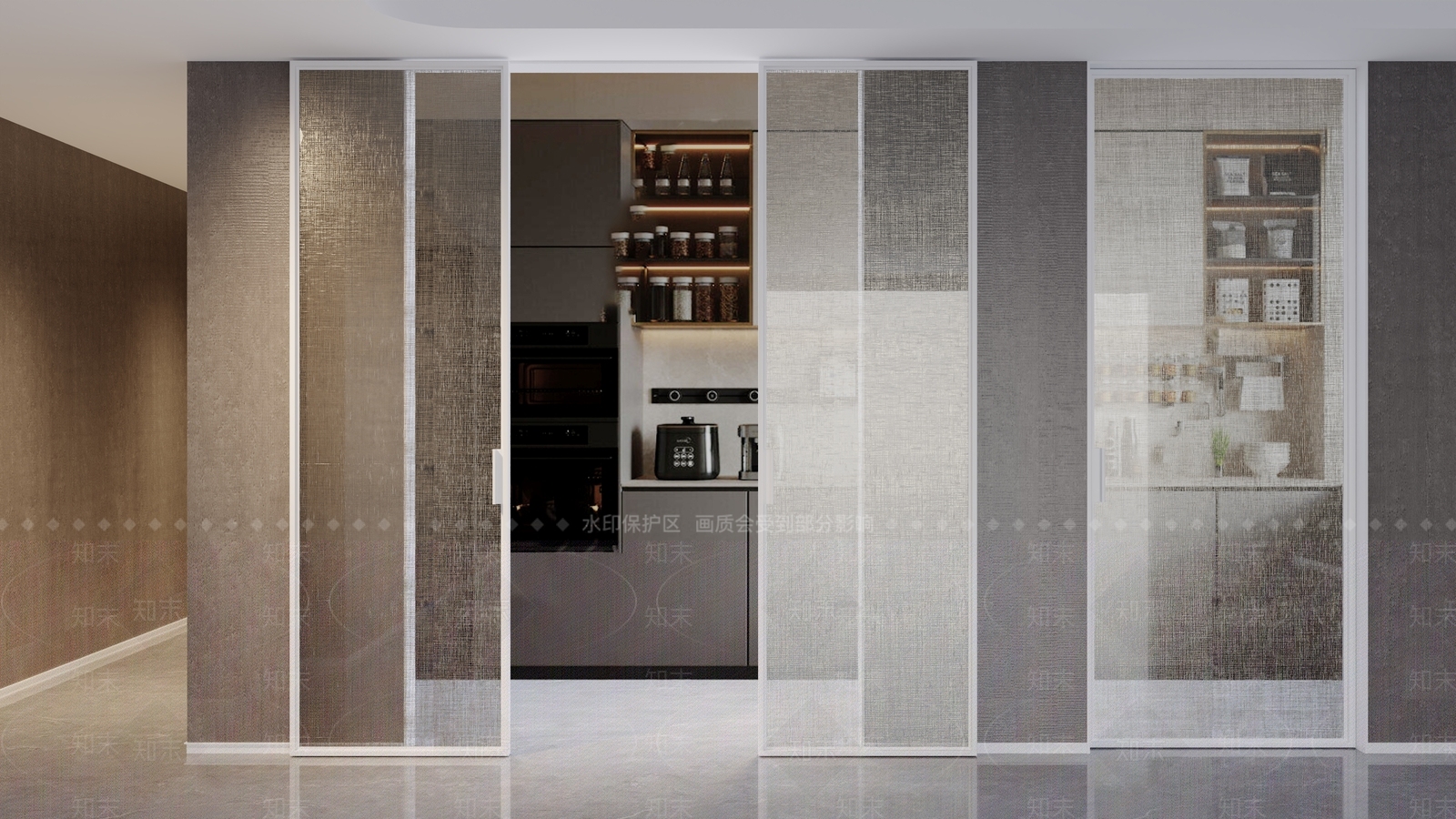 艺术玻璃滑门SU模型下载【ID:1160221183】