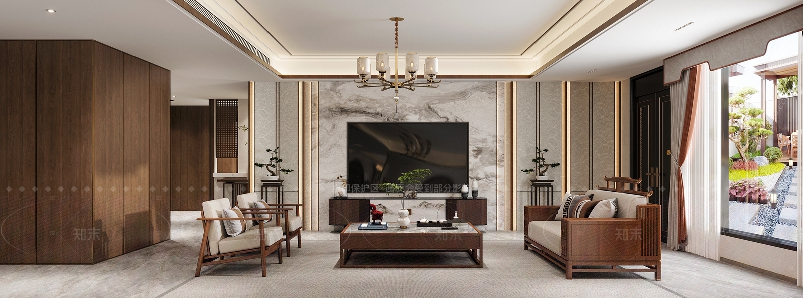 新中式玄关3D模型下载【ID:1214587295】