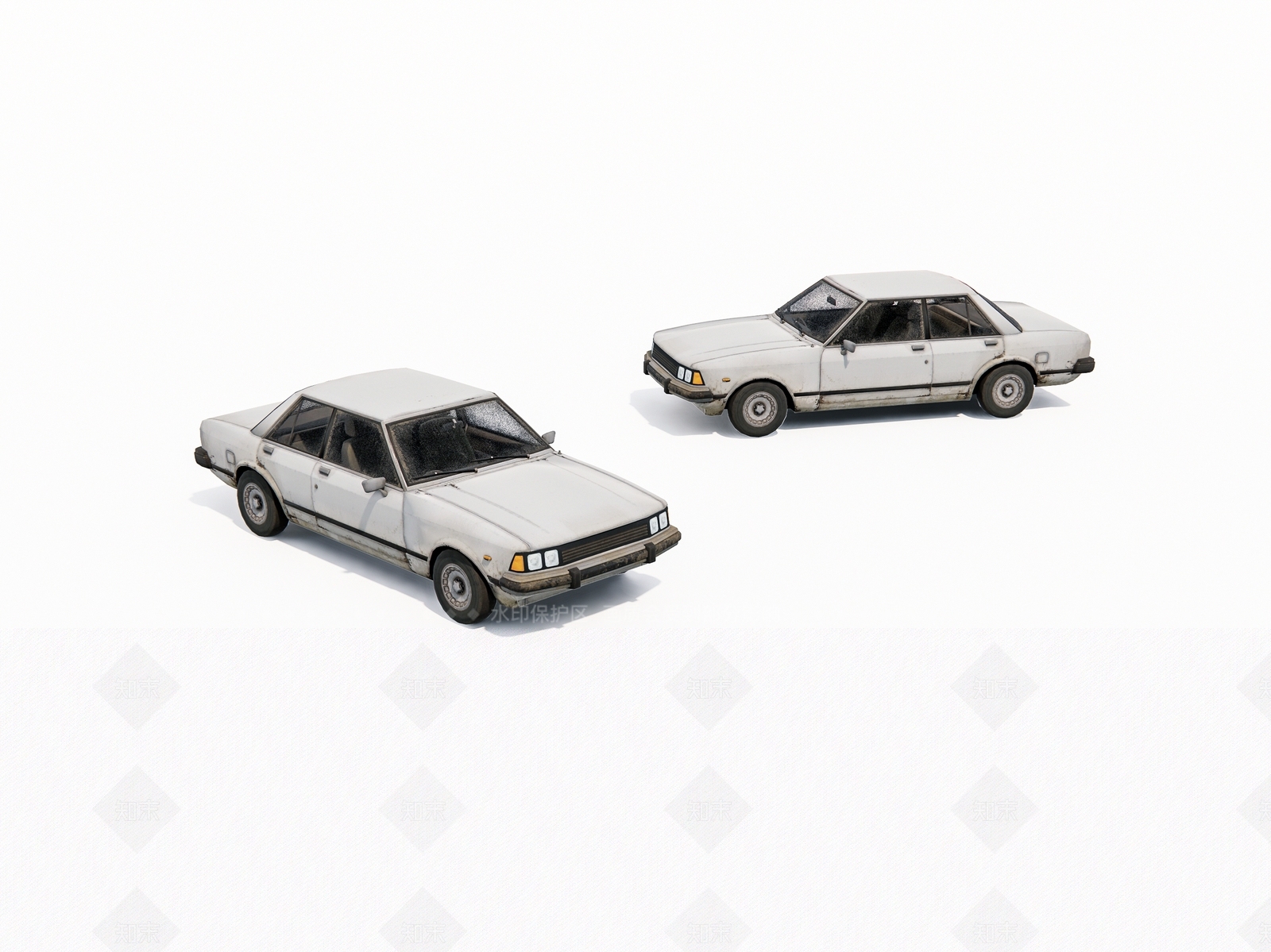 老旧小轿车3D模型下载【ID:1160233372】