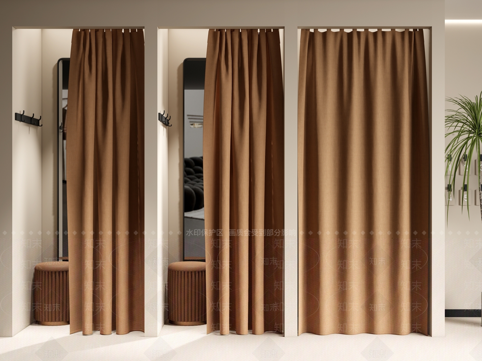 现代服装店试衣间3D模型下载【ID:1160234939】