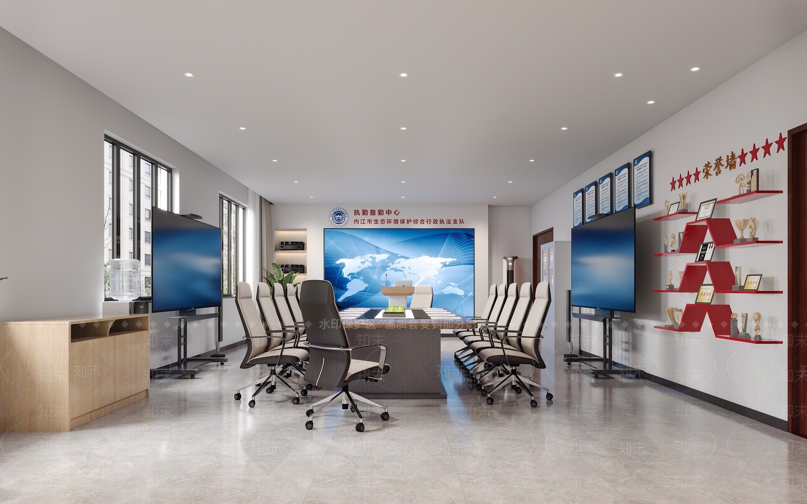 党建会议室3D模型下载【ID:1160235810】