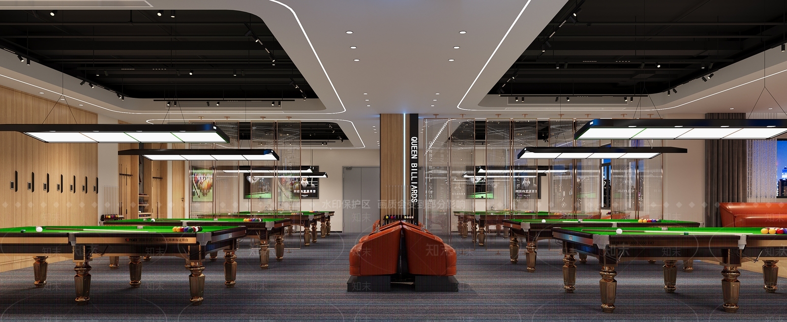 台球室大厅3D模型下载【ID:1160240378】
