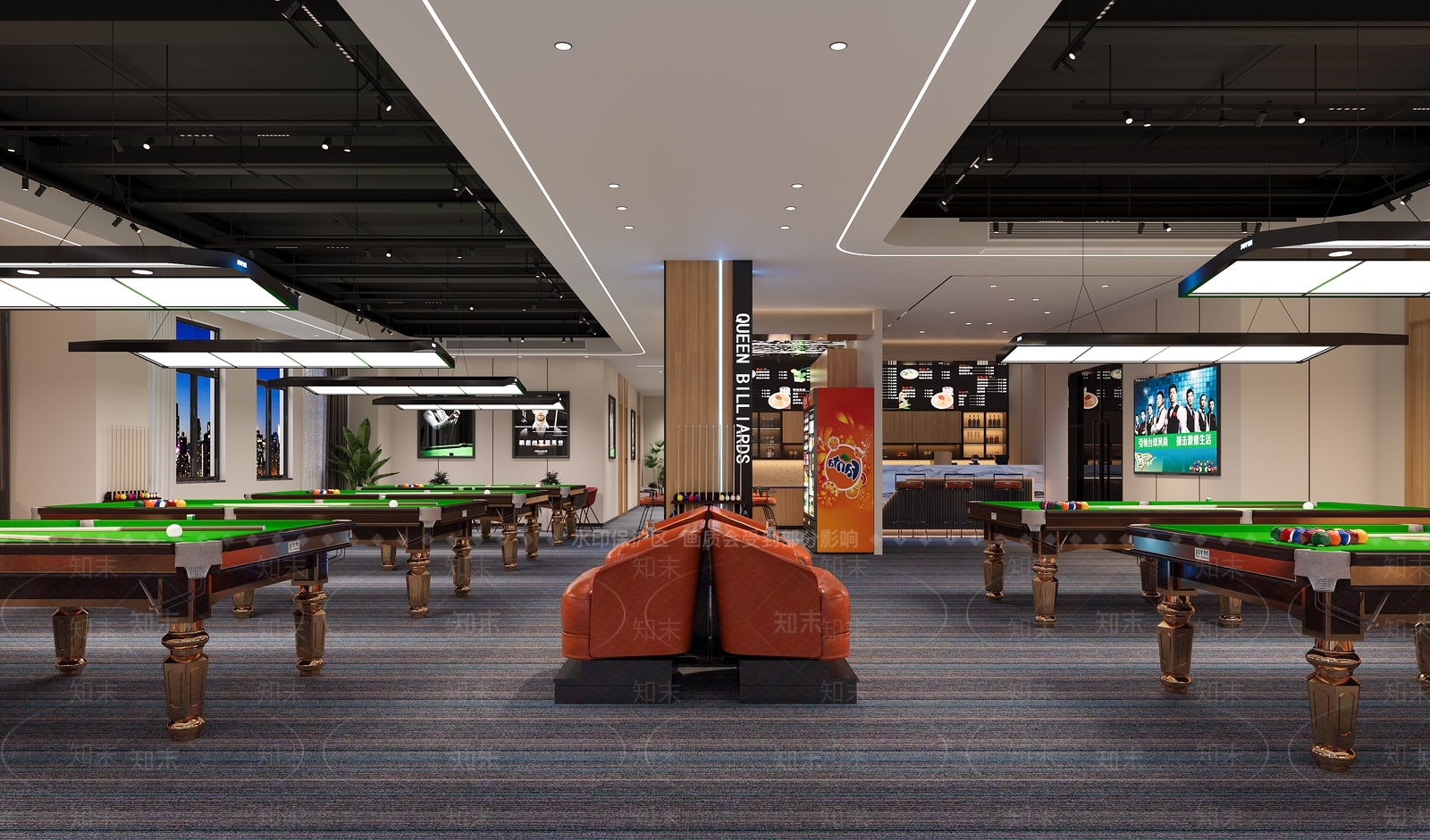 台球室大厅3D模型下载【ID:1160240378】