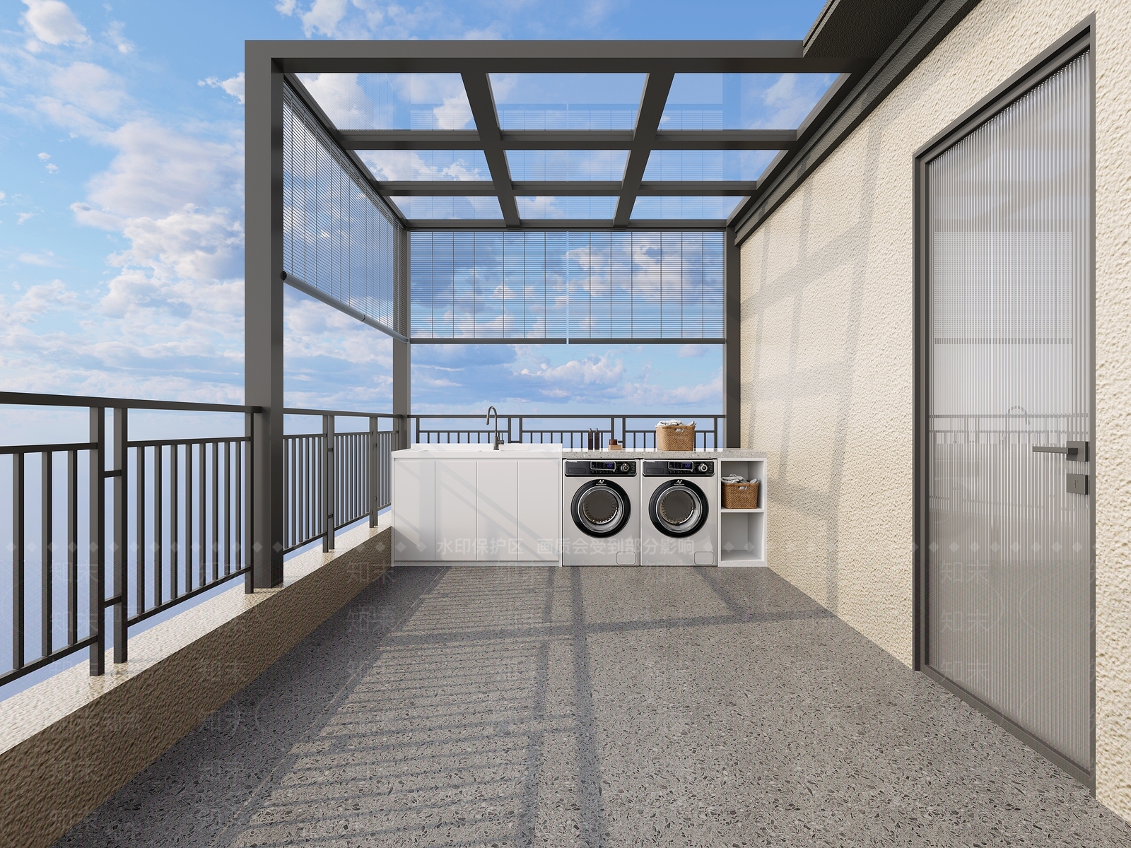 现代阳台3D模型下载【ID:1160240805】