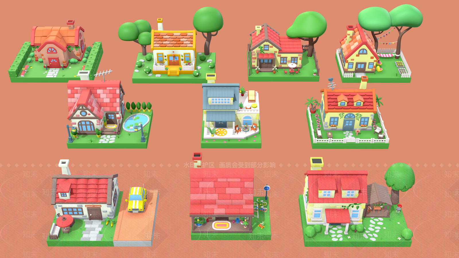 卡通房屋3D模型下载【ID:1160241184】