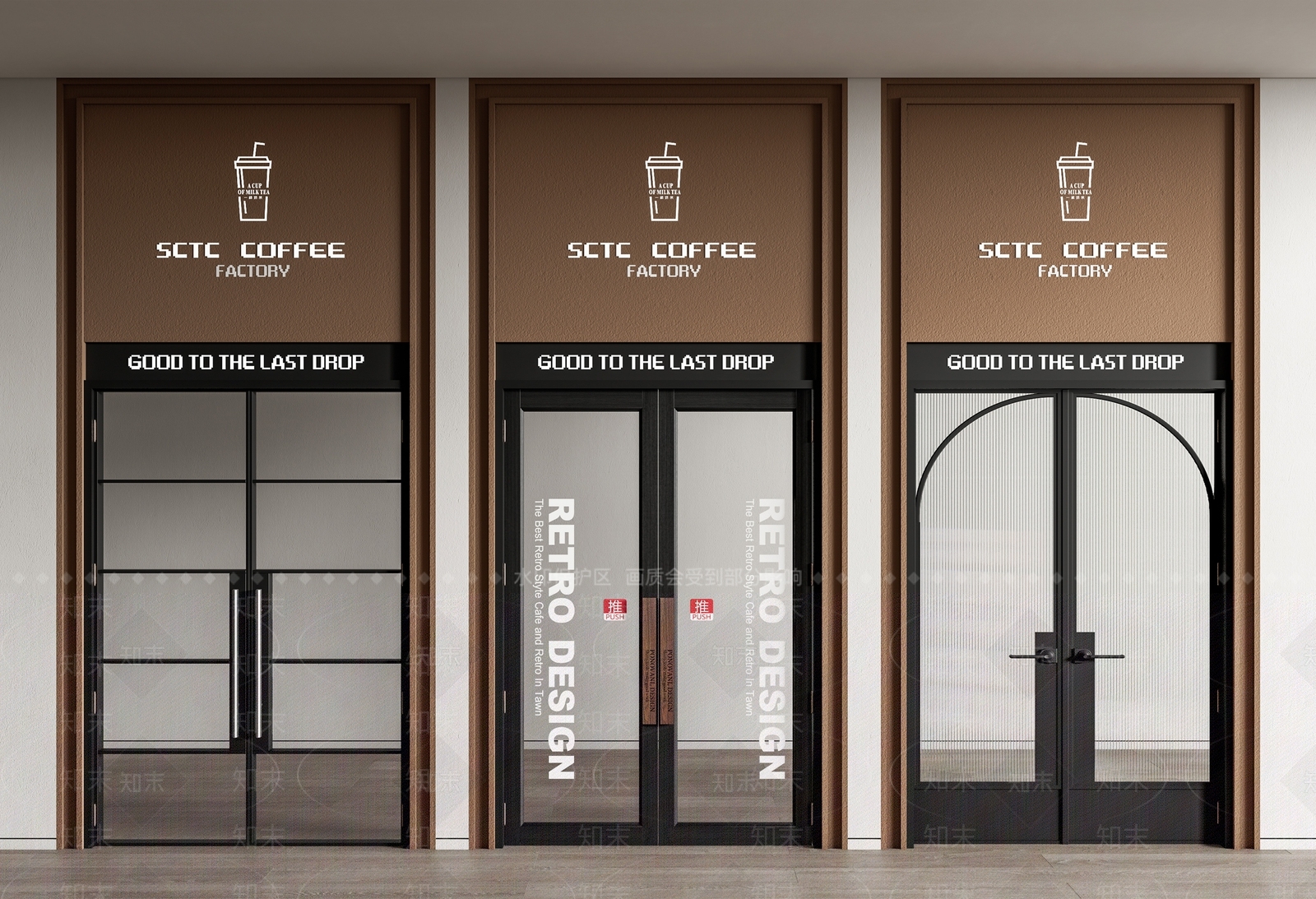 现代玻璃双开门3D模型下载【ID:1160243188】