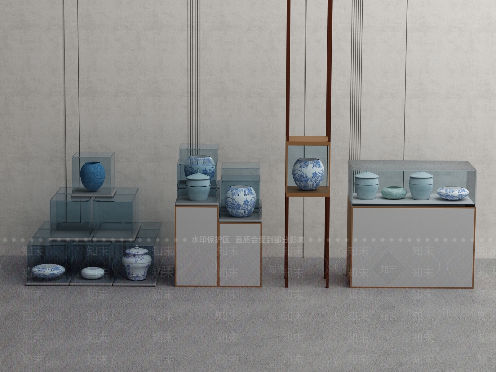 中式展示台3D模型下载【ID:1160247750】