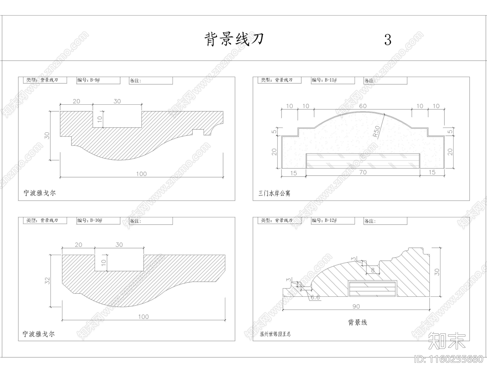 刀型具图块cad施工图下载【ID:1160255680】