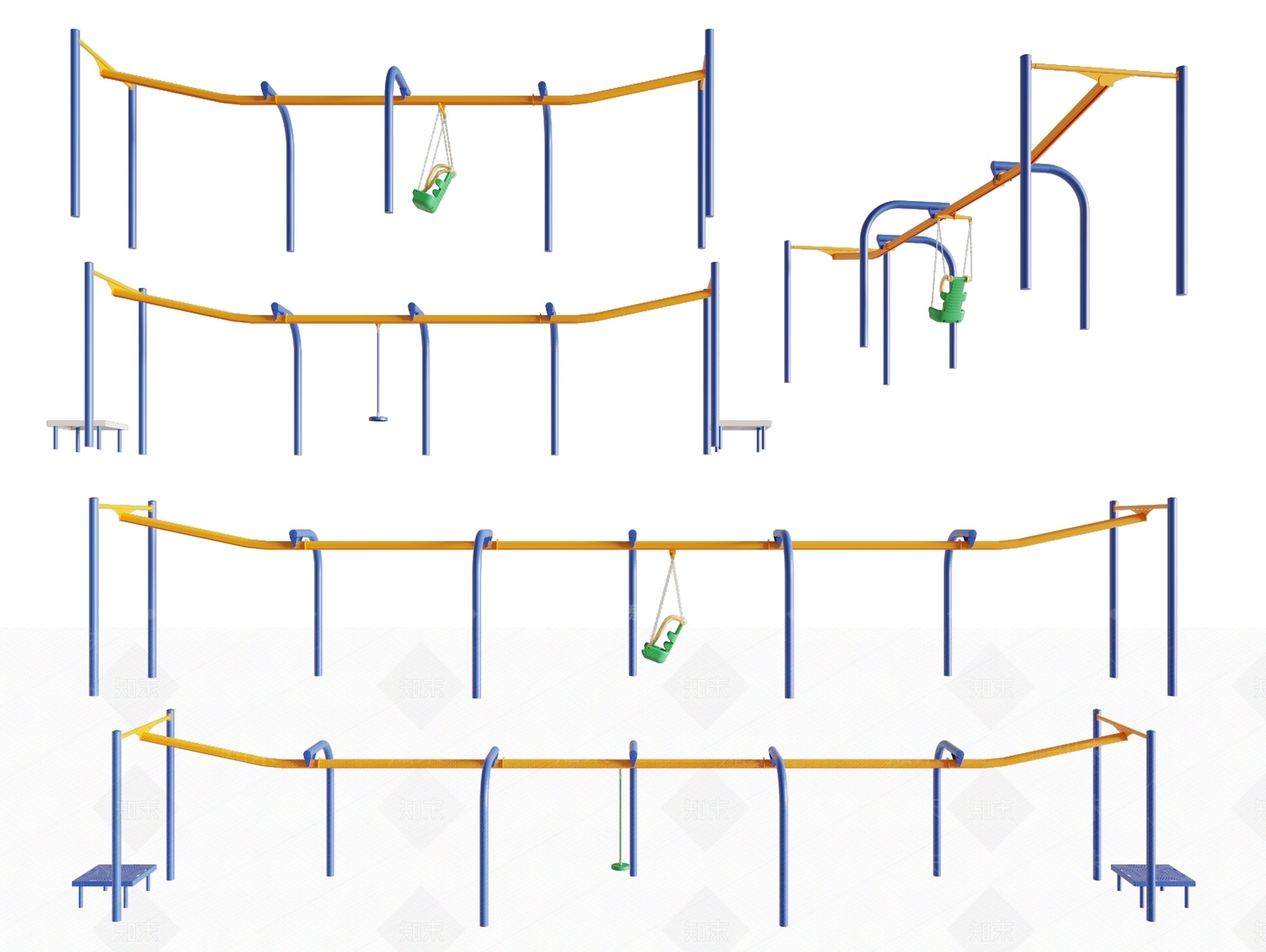 现代儿童滑索SU模型下载【ID:1160256337】