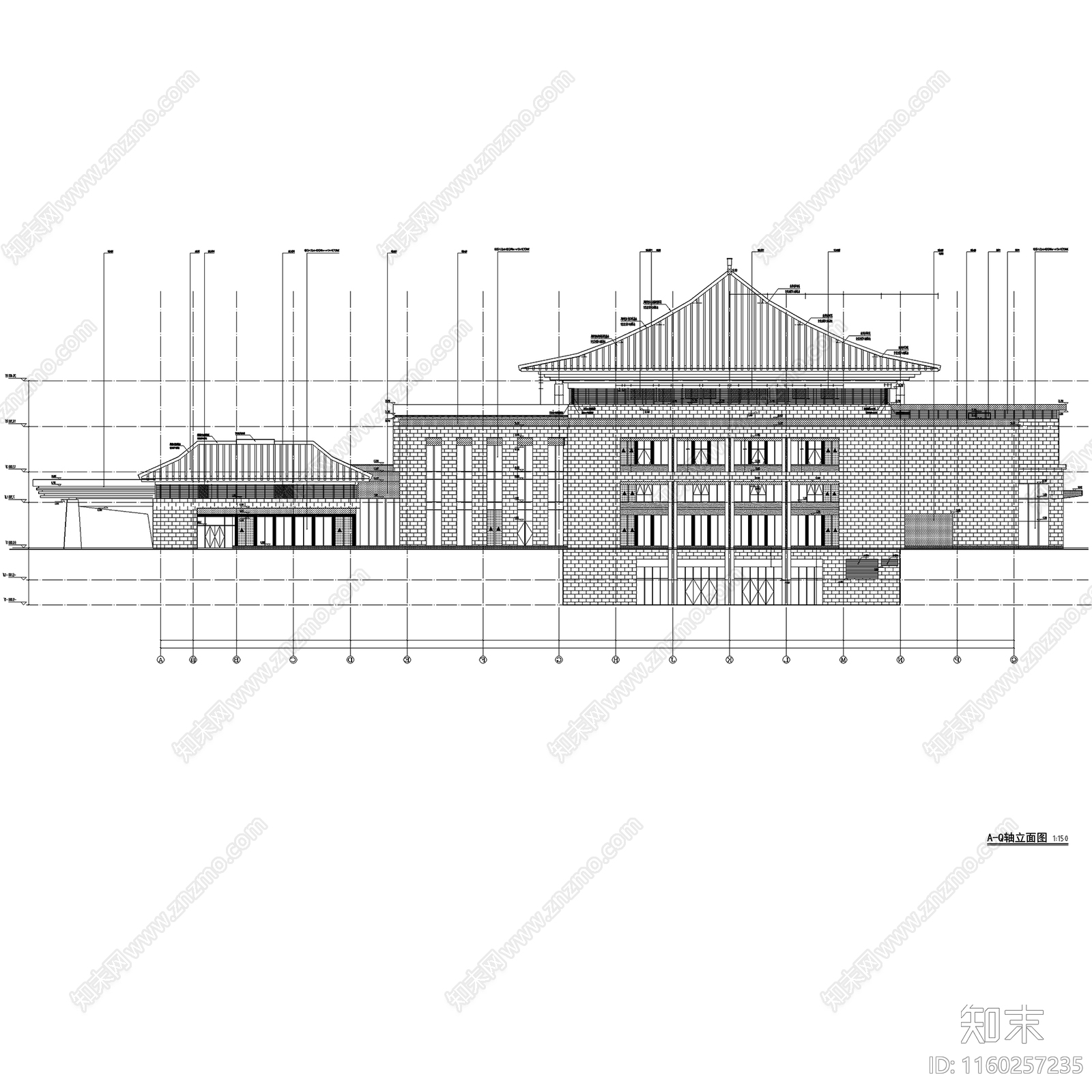 西安丝路国际园林酒店会议中心建筑CA施工图下载【ID:1160257235】