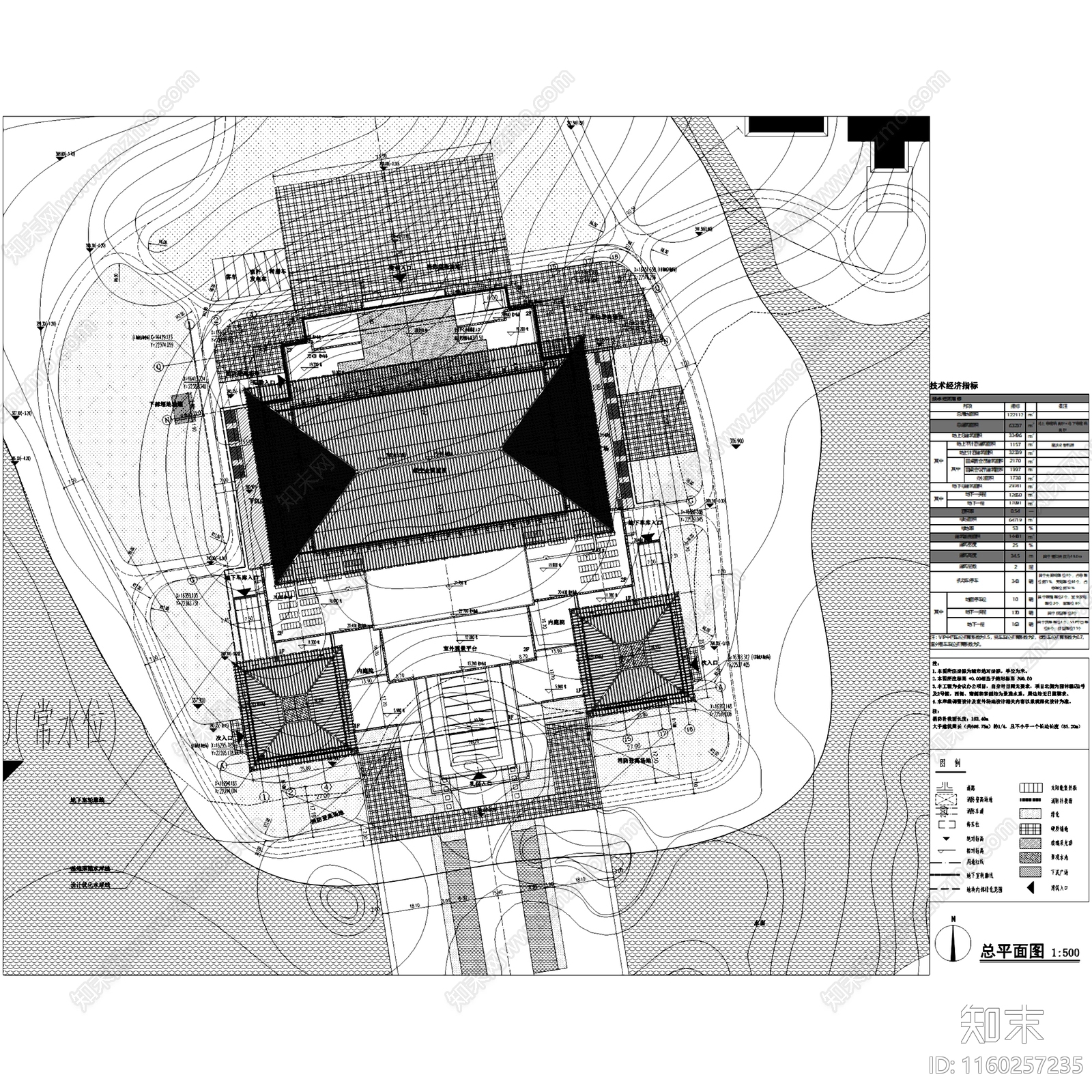 西安丝路国际园林酒店会议中心建筑CA施工图下载【ID:1160257235】