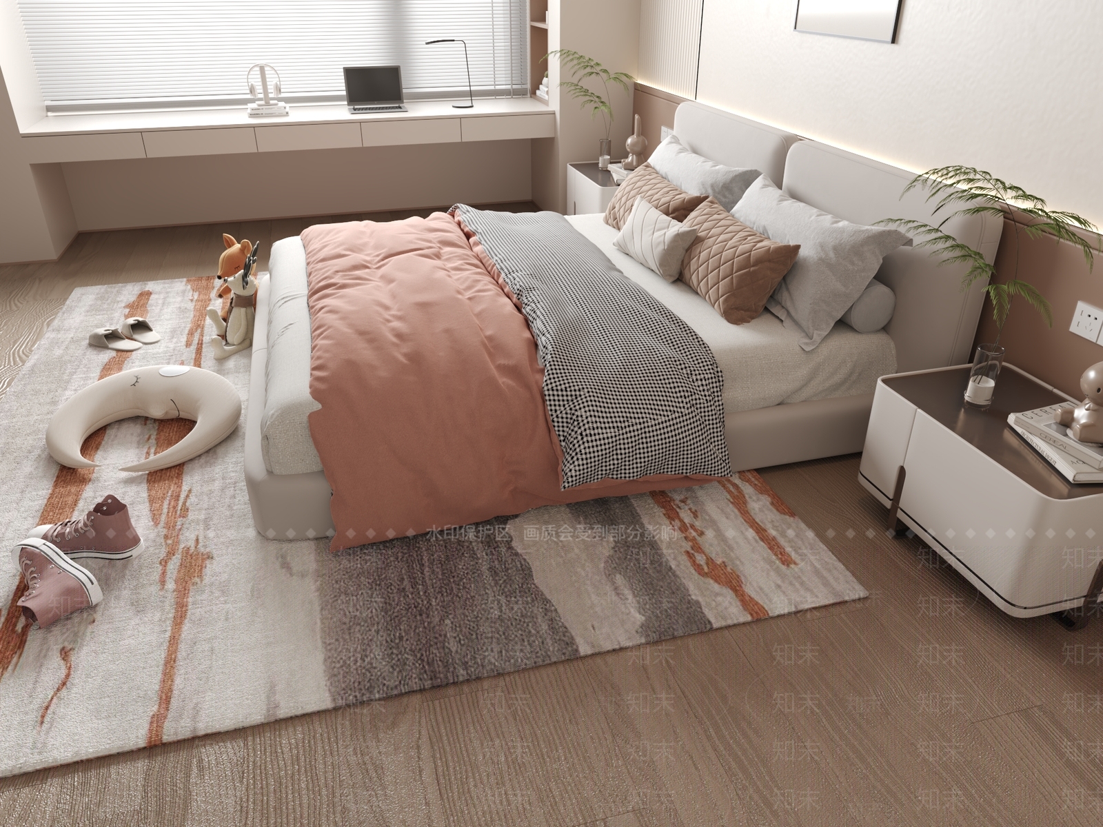 现代儿童床3D模型下载【ID:1160257567】