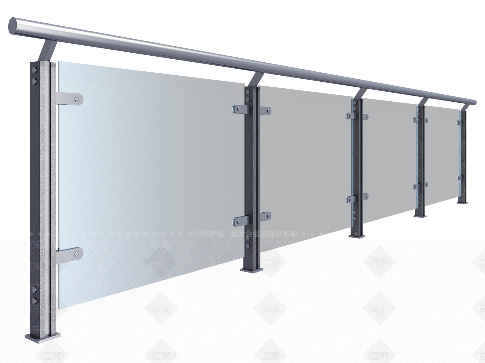 玻璃护栏3D模型下载【ID:1160260464】