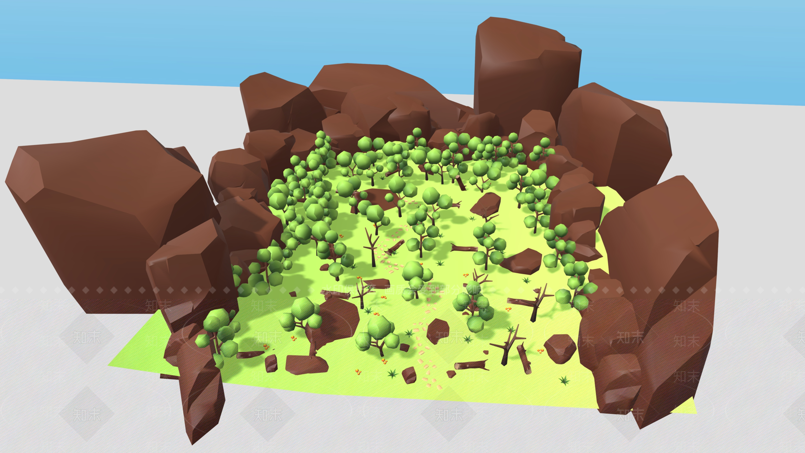 卡通树3D模型下载【ID:1160263749】