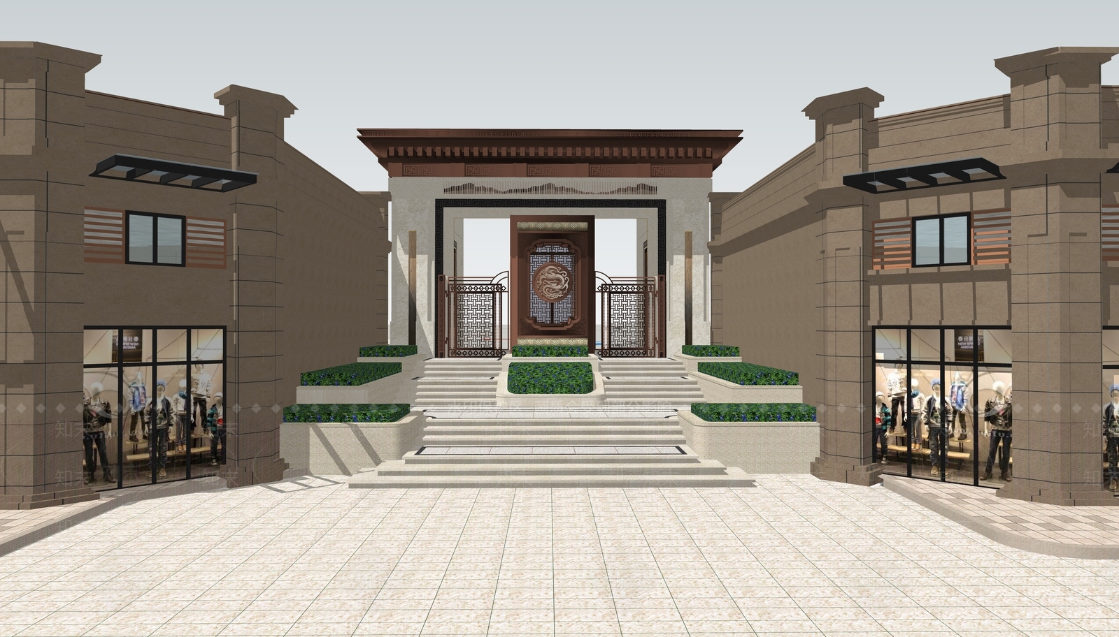 中式入口门楼SU模型下载【ID:1160267907】