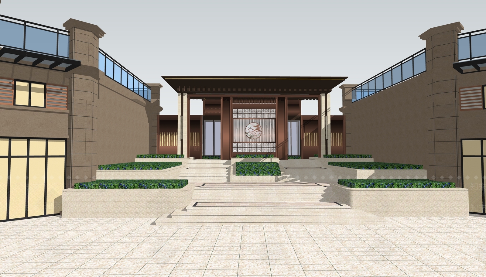 中式入口门楼SU模型下载【ID:1160268127】