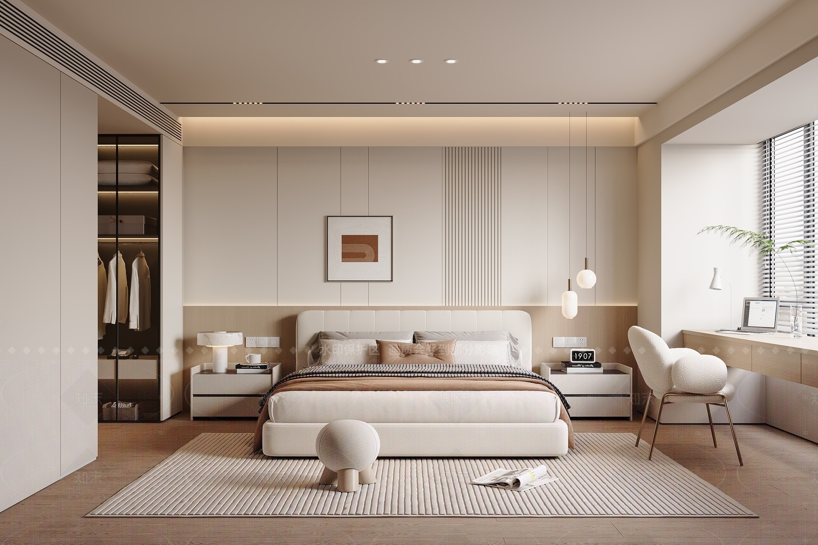 现代家居卧室SU模型下载【ID:1216011621】