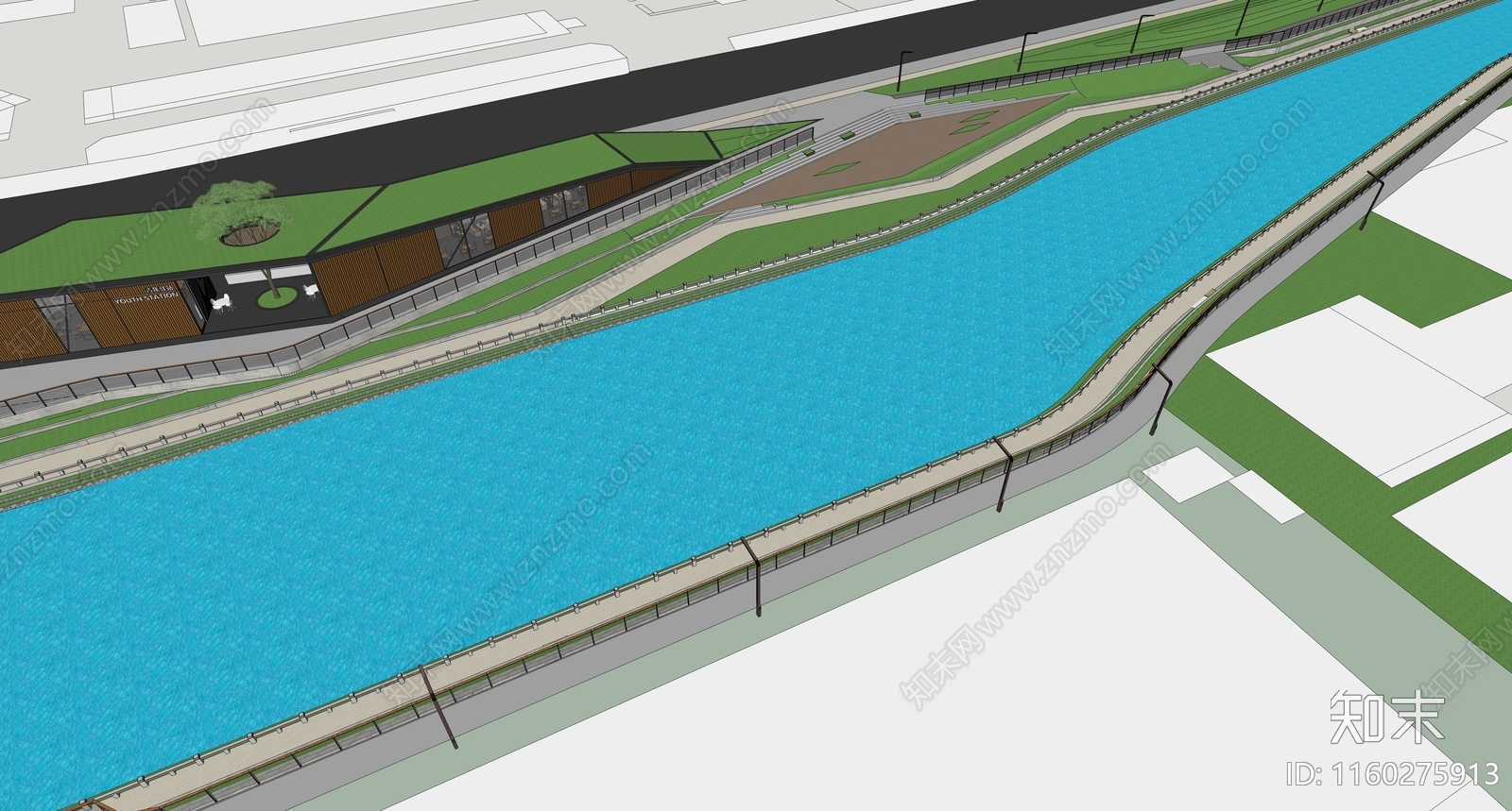 滨江公园生态湿地景观SU模型下载【ID:1160275913】