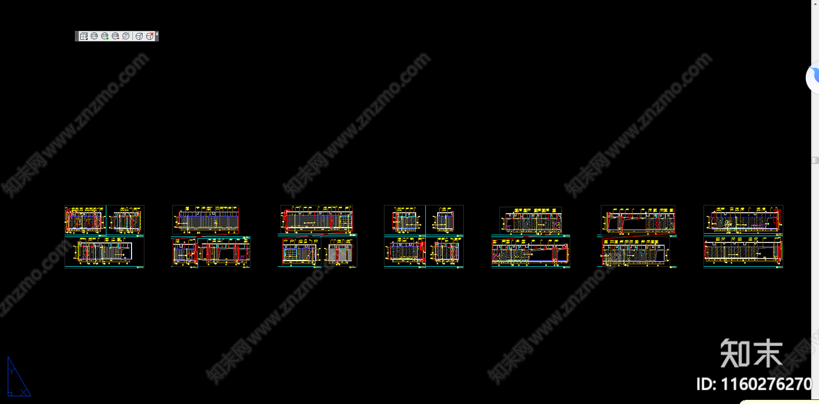 两层现代展示中心洽谈区全cad施工图下载【ID:1160276270】