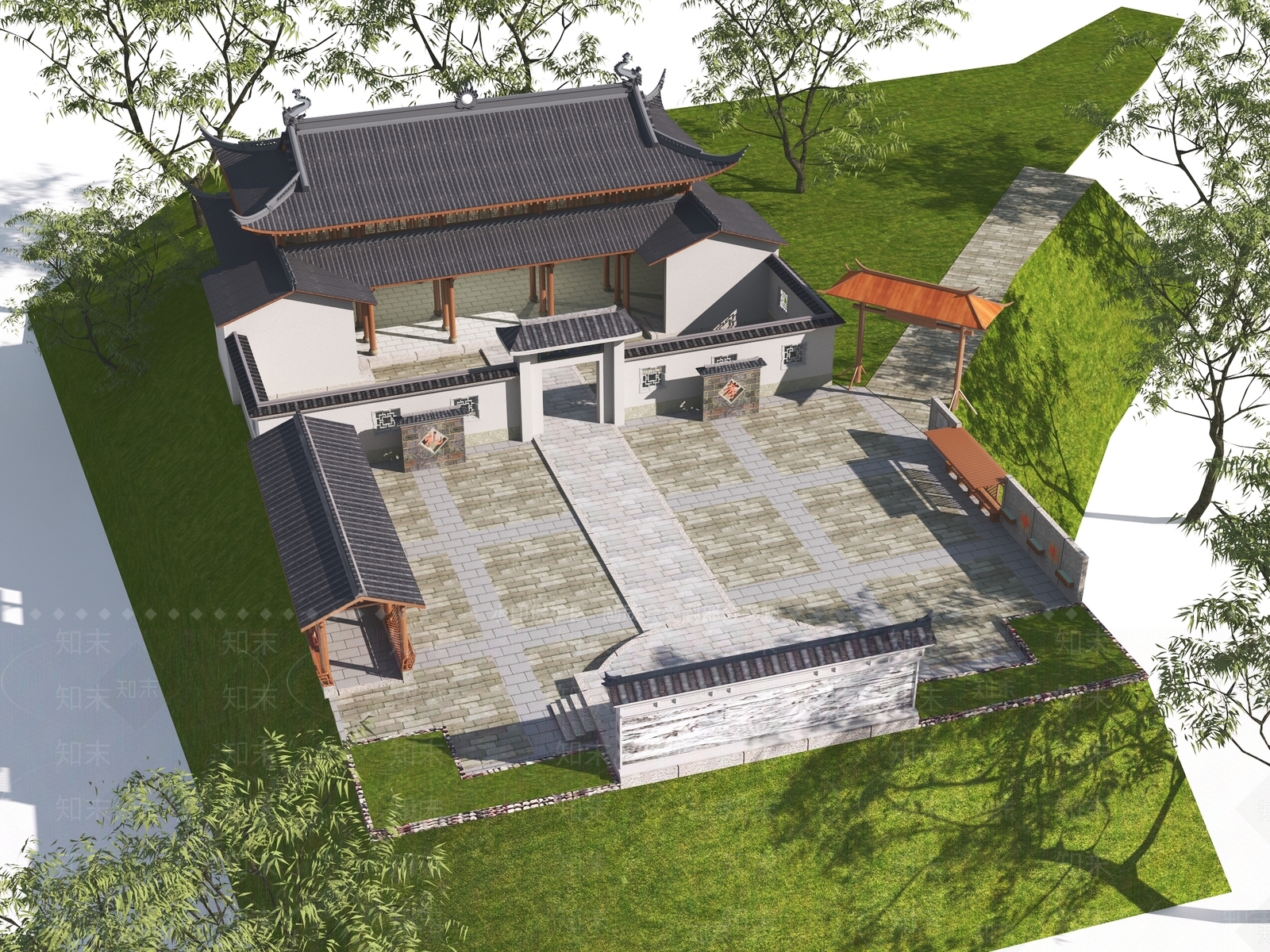 中式祠堂3D模型下载【ID:1160277381】