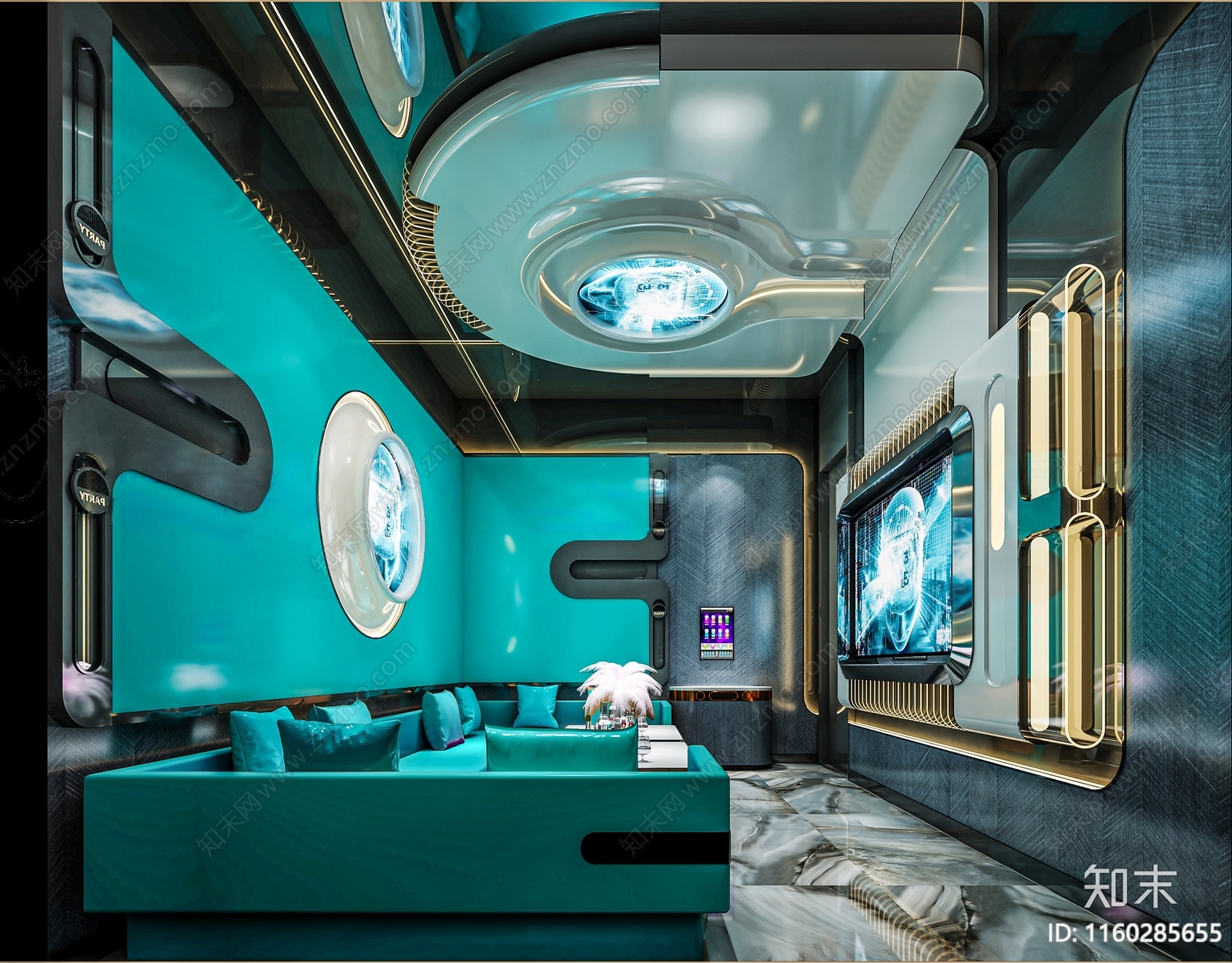 PARTY包房施工图下载【ID:1160285655】