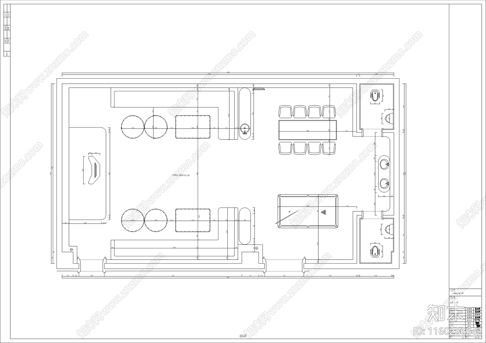 PARTY包房施工图下载【ID:1160286642】