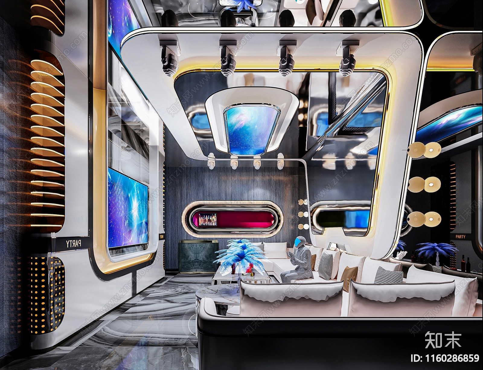 PARTY包房施工图下载【ID:1160286859】