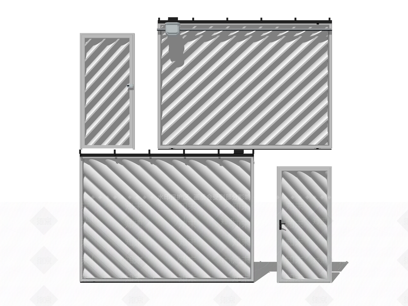 现代滑动门SU模型下载【ID:1160286970】