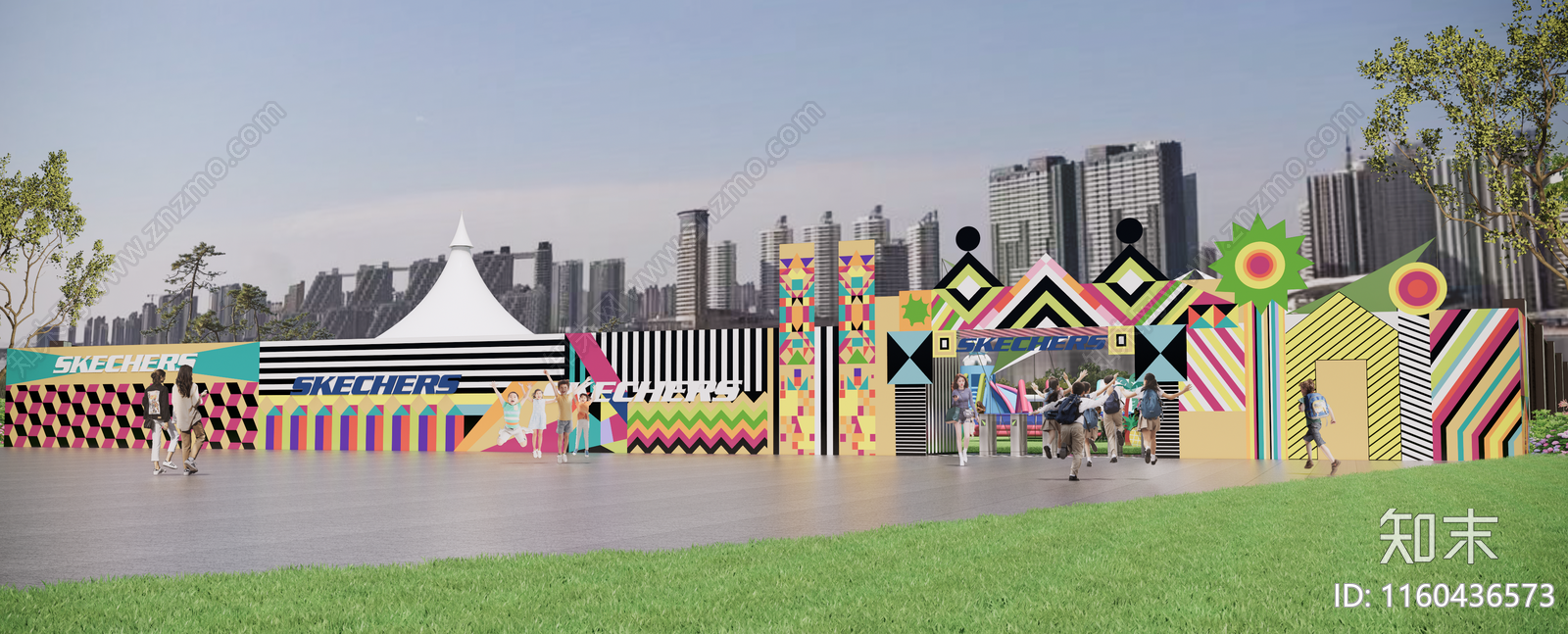 现代儿童乐园入口SU模型下载【ID:1160436573】