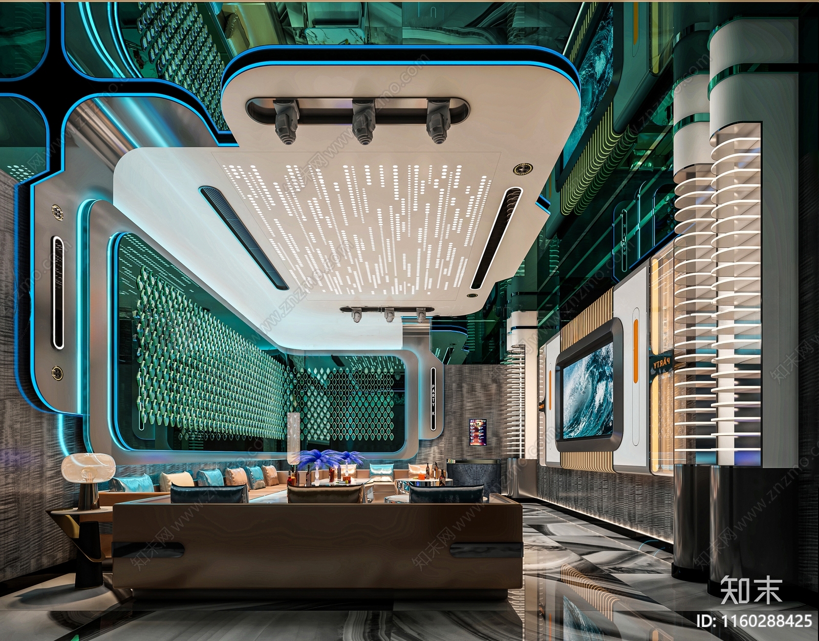 PARTY包房施工图下载【ID:1160288425】