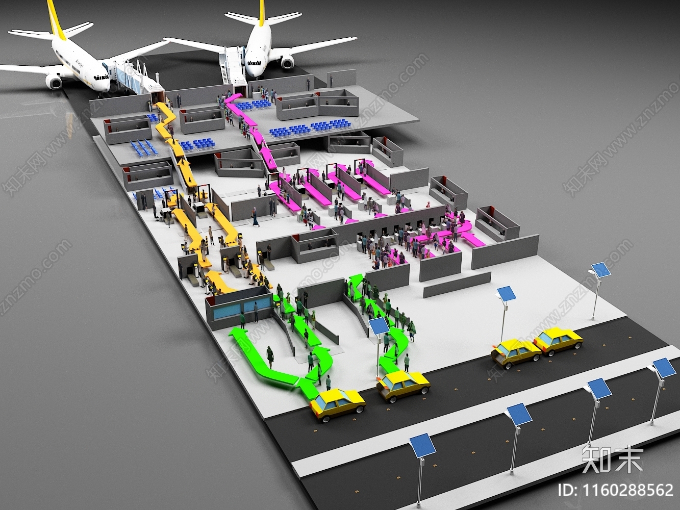 现代机场交通3D模型下载【ID:1160288562】