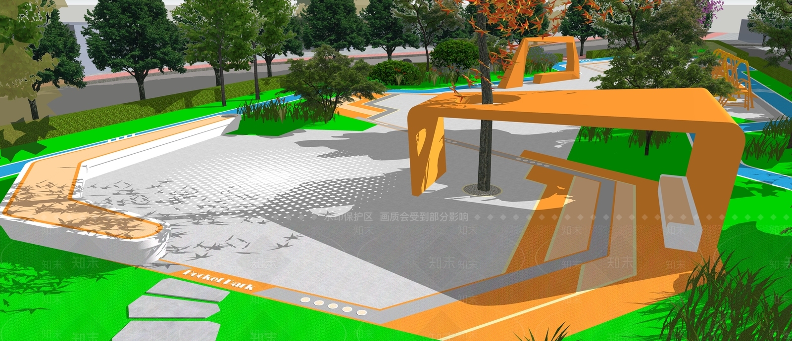 现代口袋公园SU模型下载【ID:1160288926】