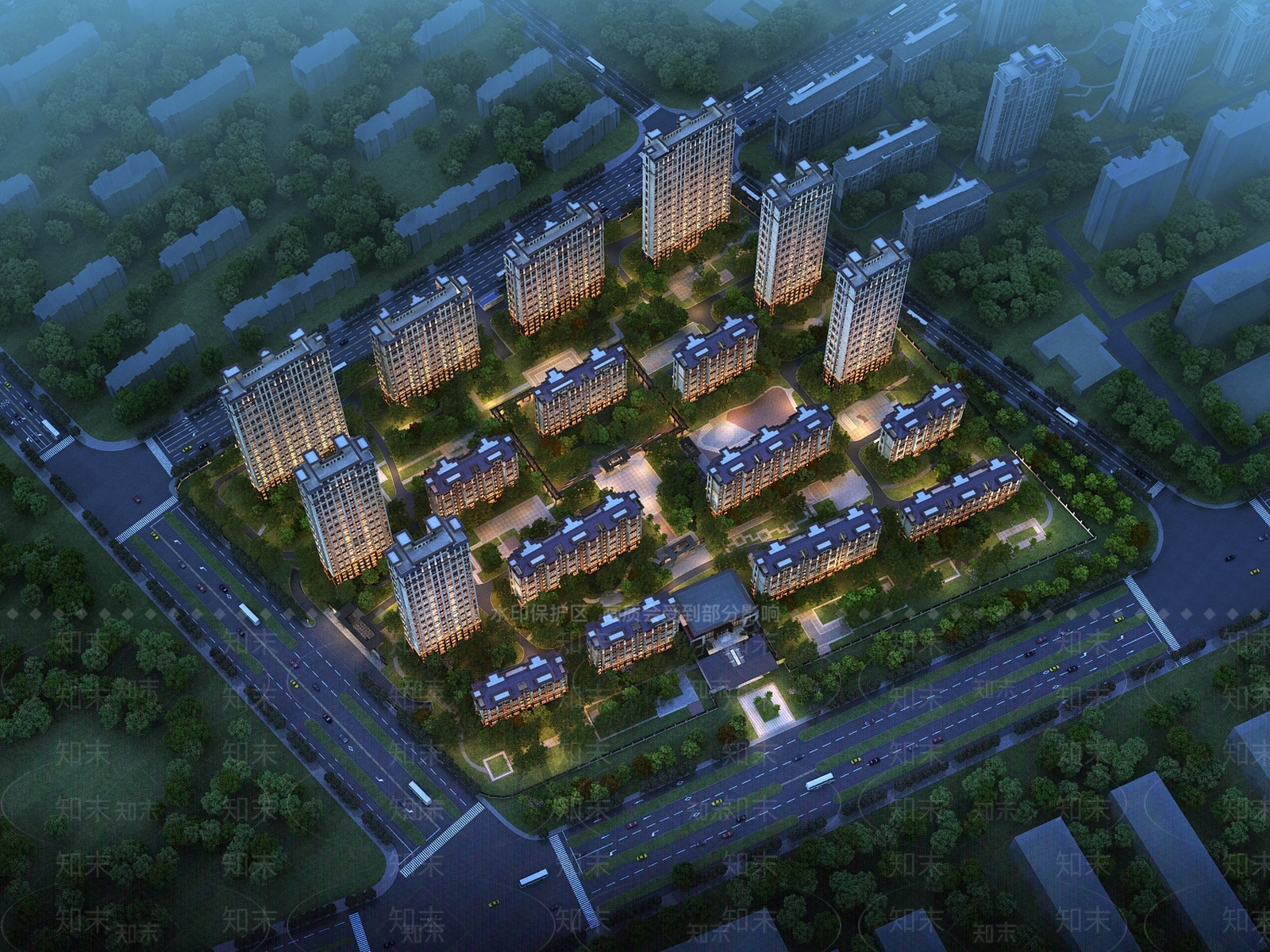 现代住宅鸟瞰3D模型下载【ID:1160289875】