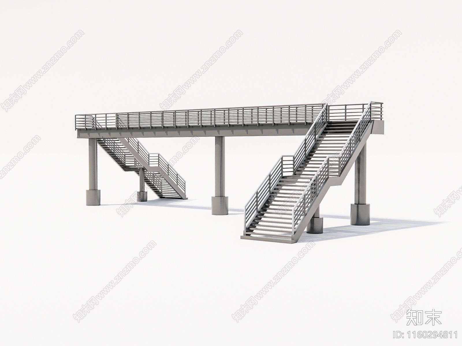现代户外人行天桥3D模型下载【ID:1160294811】