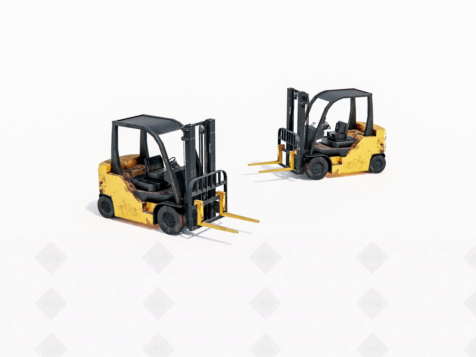 现代老旧叉车3D模型下载【ID:1160295180】