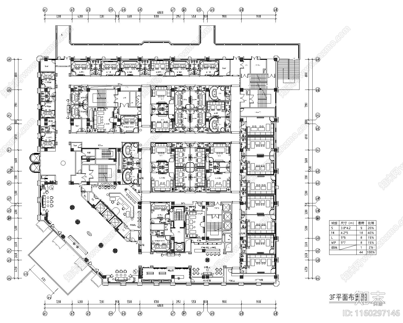 KTV平面方案布置图cad施工图下载【ID:1160297146】