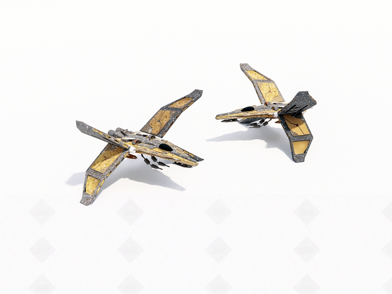 现代未来科幻宇宙飞船3D模型下载【ID:1160300450】