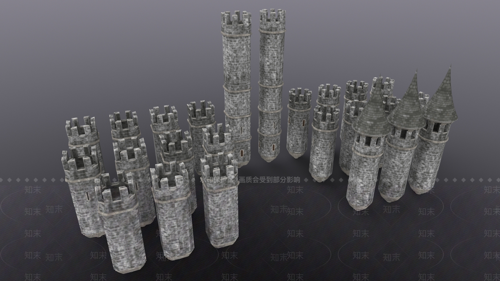 现代屋顶结构柱子3D模型下载【ID:1160300316】