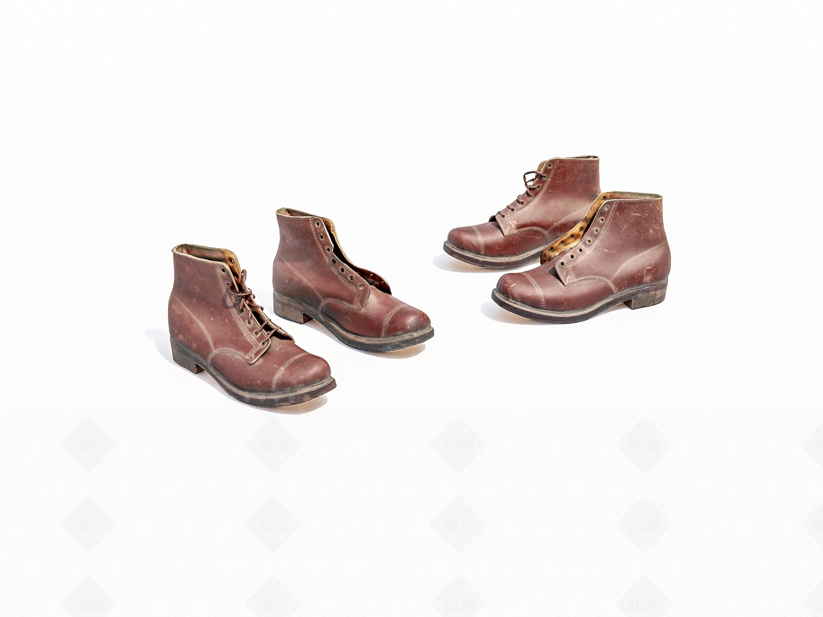 现代老旧皮鞋3D模型下载【ID:1160301108】