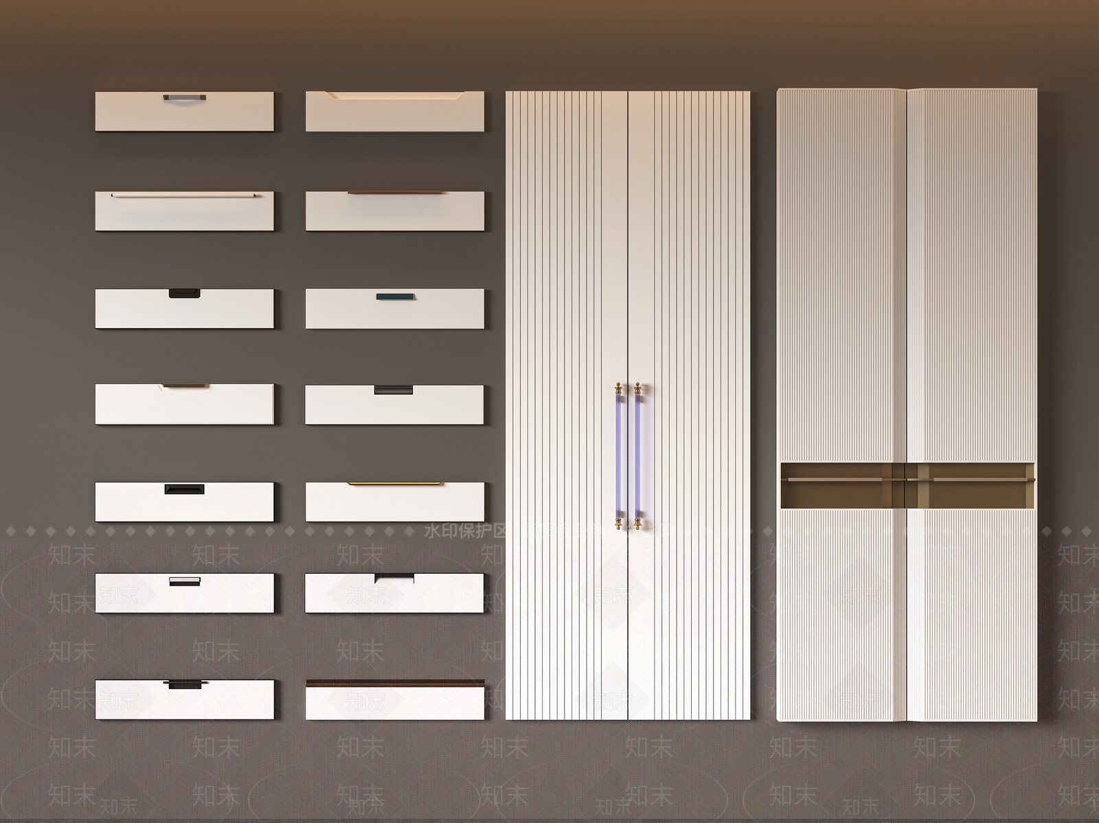 现代柜门门板3D模型下载【ID:1160304872】