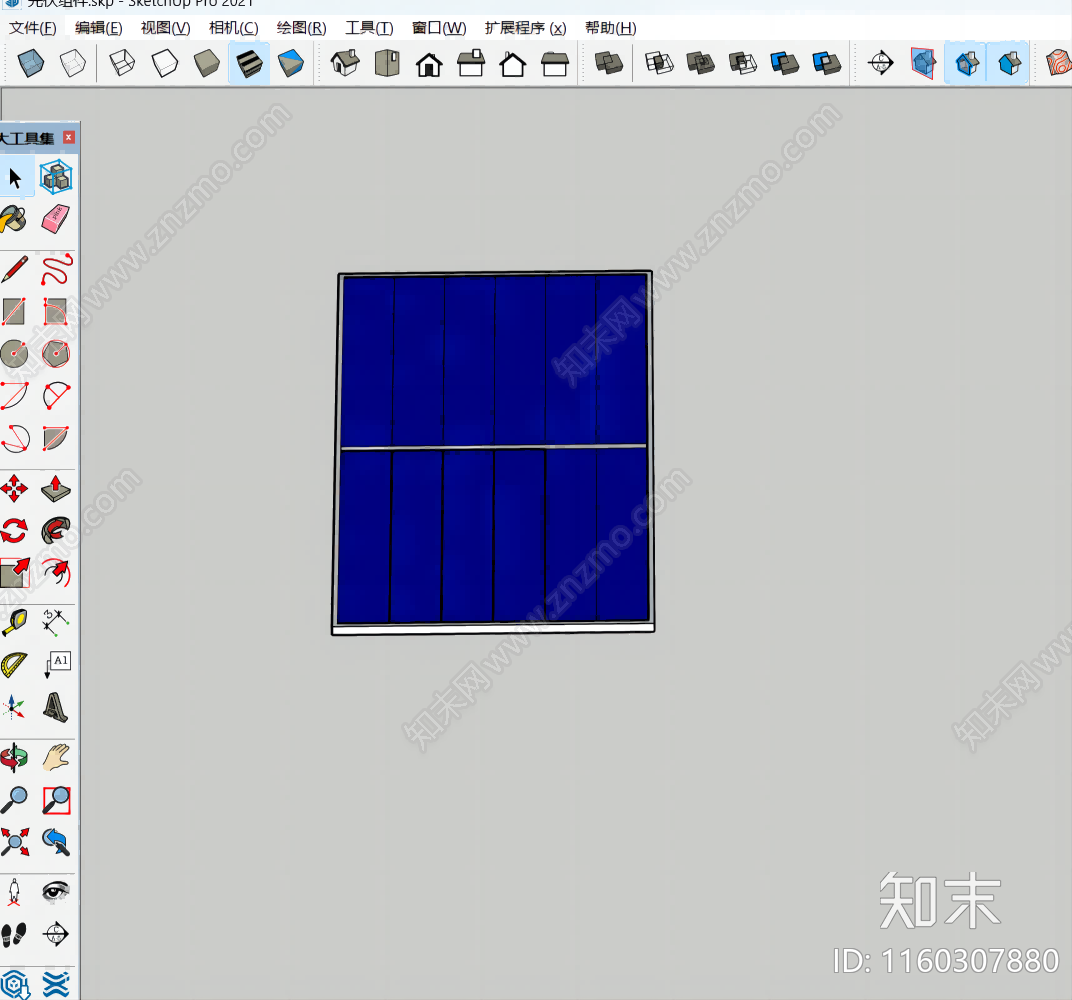 光伏组件SU模型下载【ID:1160307880】