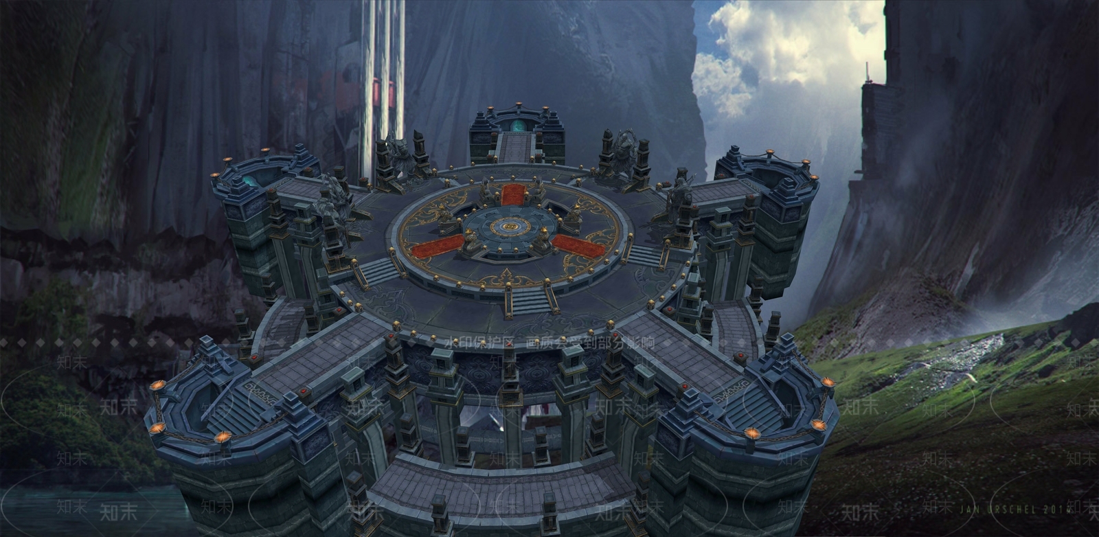 中式擂台场景SU模型下载【ID:1160308087】