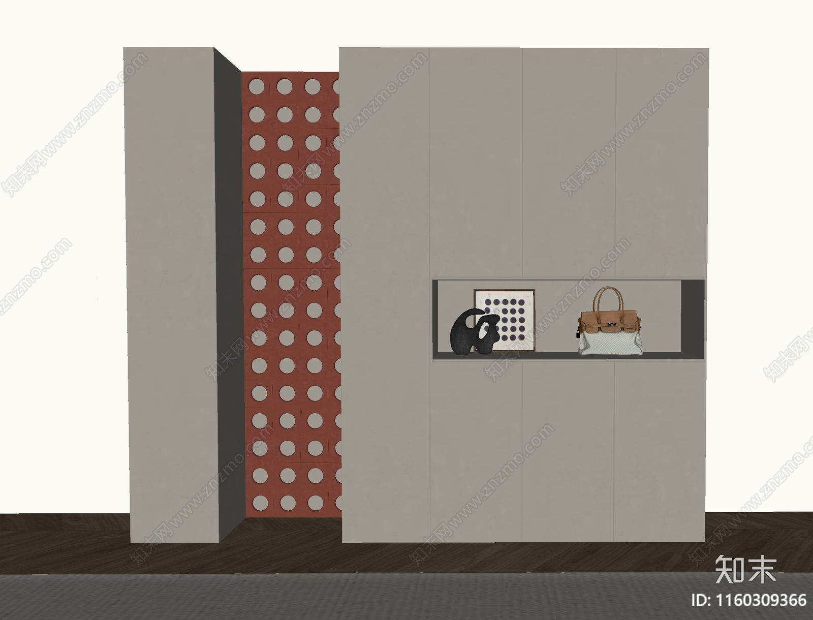 现代入户玄关柜SU模型下载【ID:1160309366】