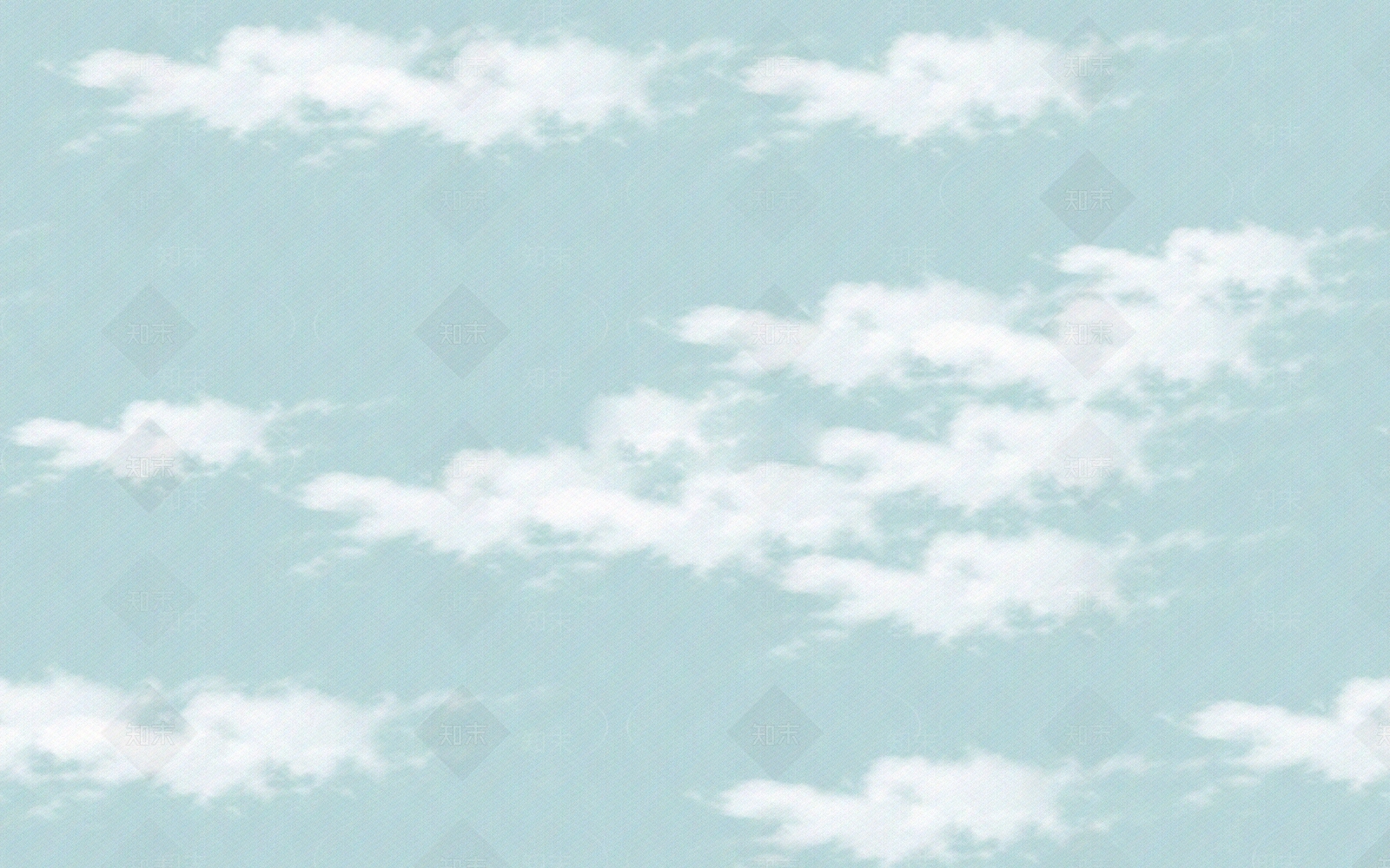 儿童房蓝色云海壁画壁布贴图下载【ID:1160312269】