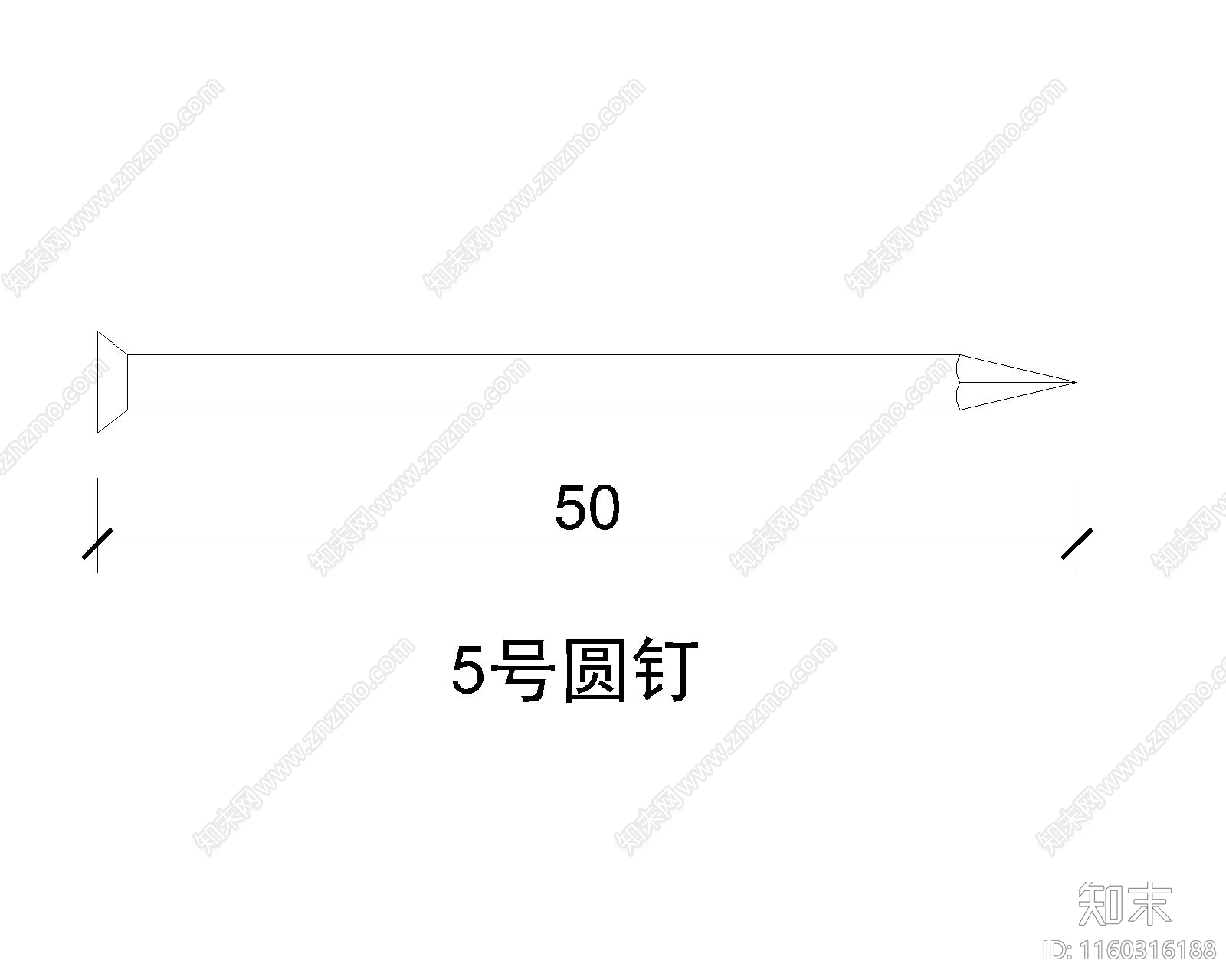 骑马钉cad施工图下载【ID:1160316188】