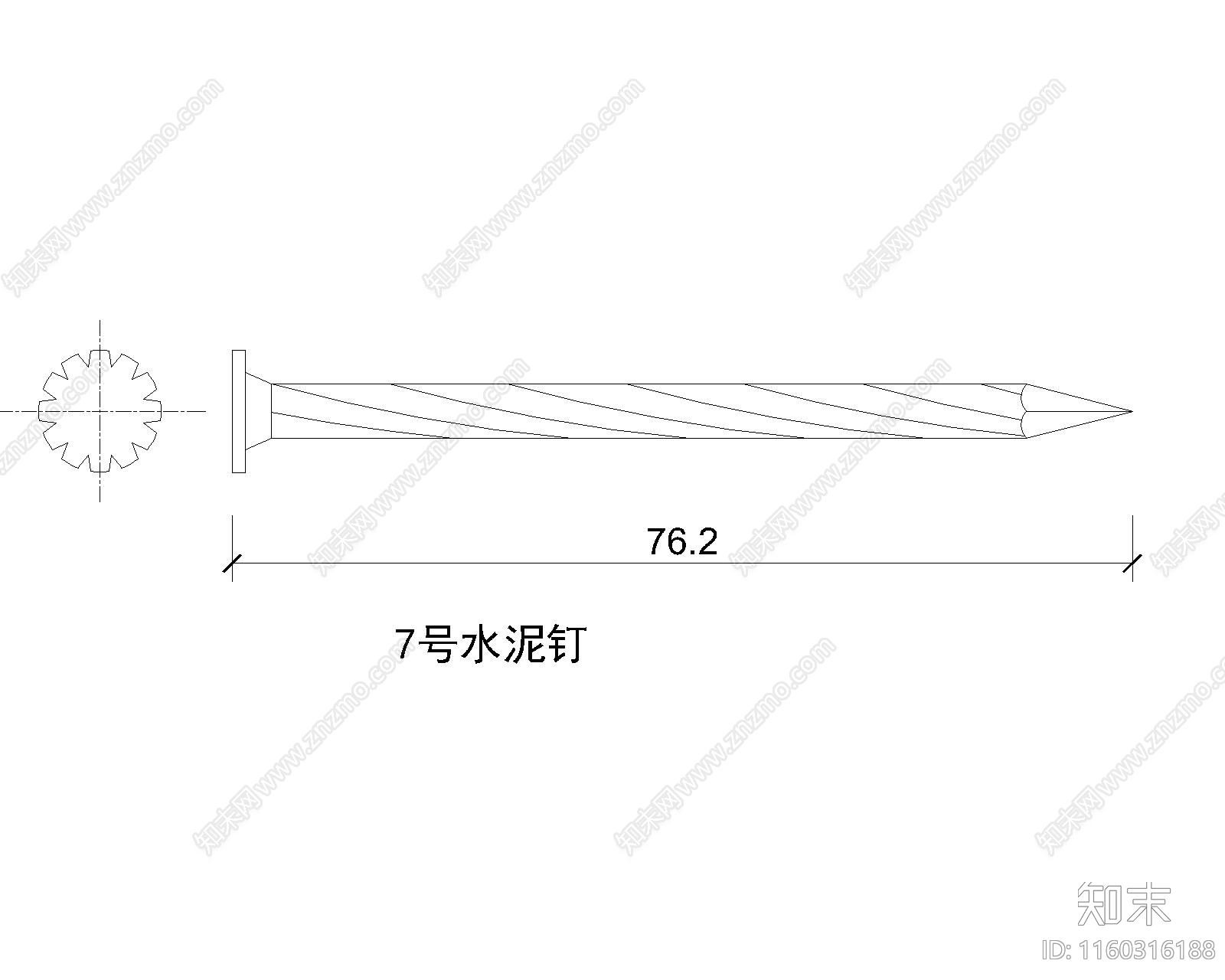 骑马钉cad施工图下载【ID:1160316188】