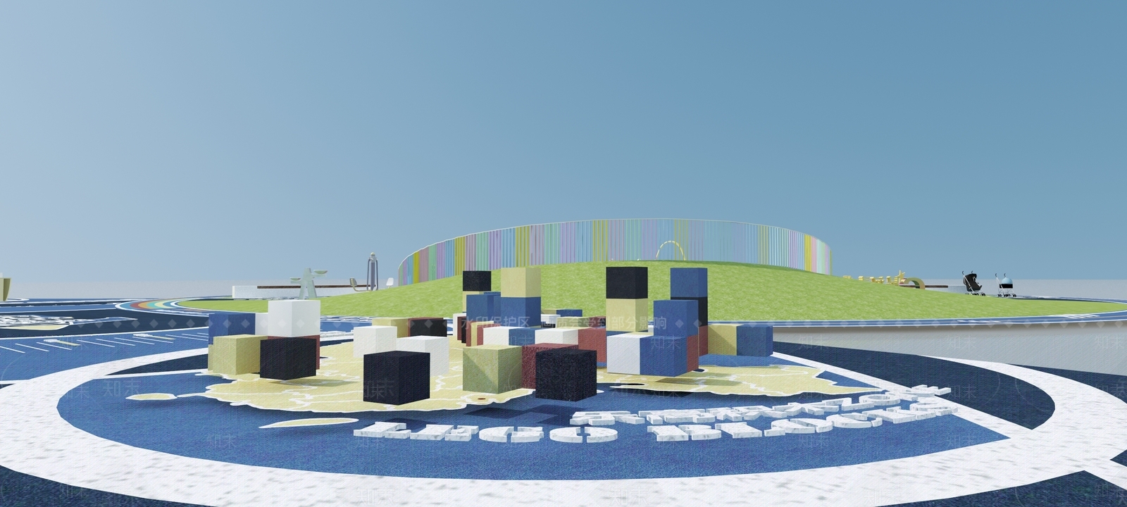 现代公园娱乐器材3D模型下载【ID:1160316079】