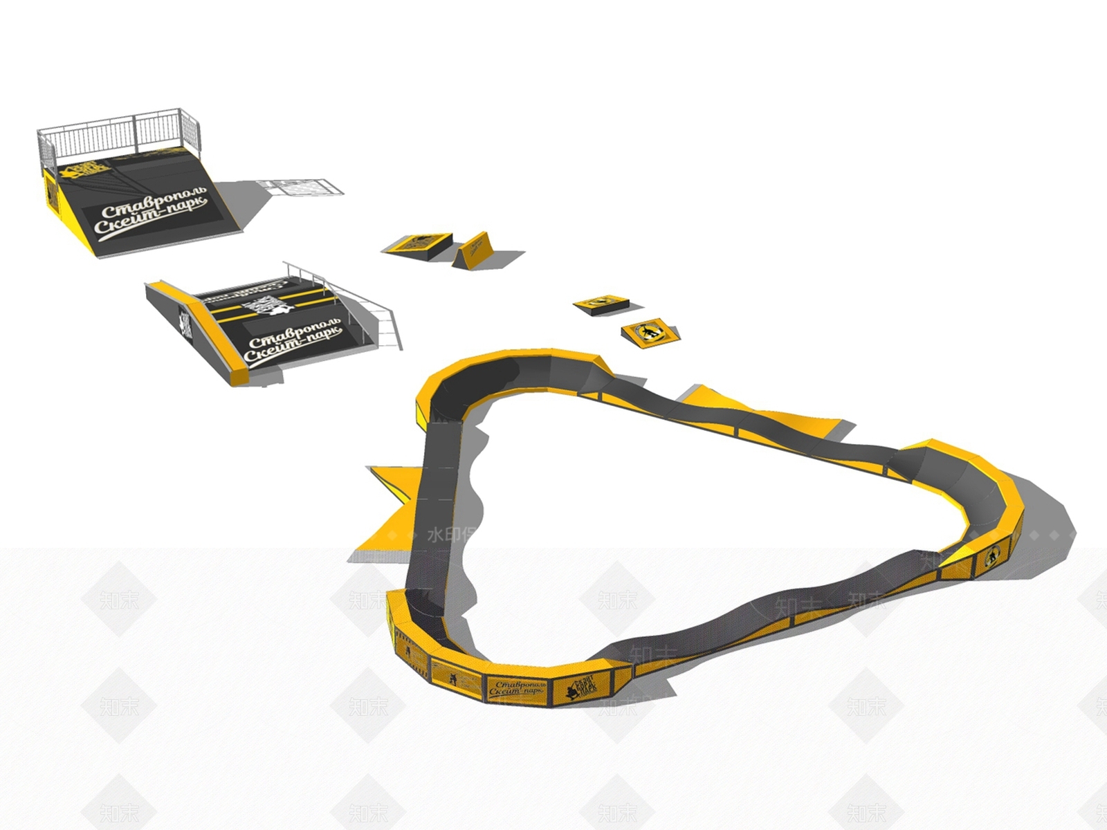 滑板体育公园SU模型下载【ID:1160316461】