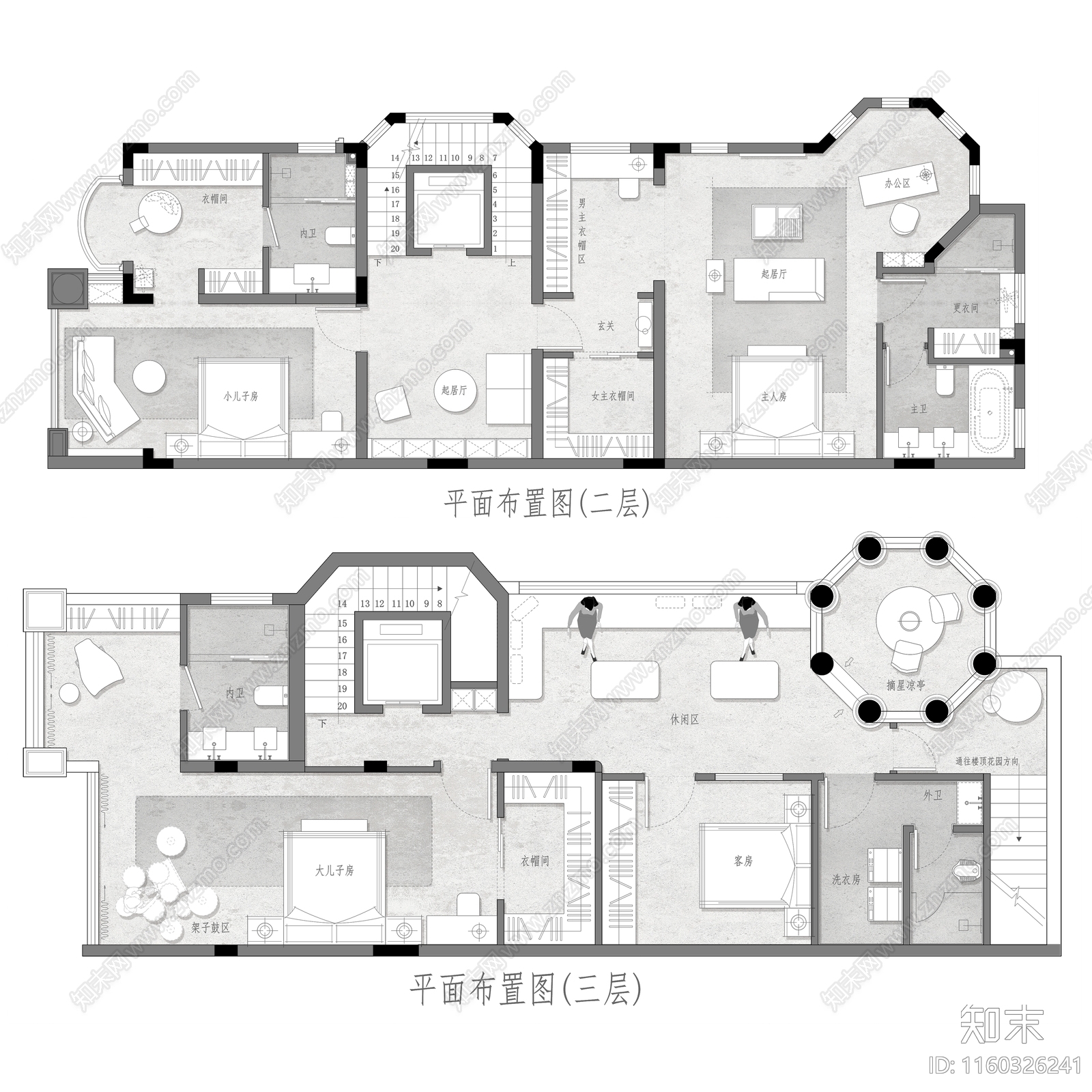 连排别墅17期cad施工图下载【ID:1160326241】